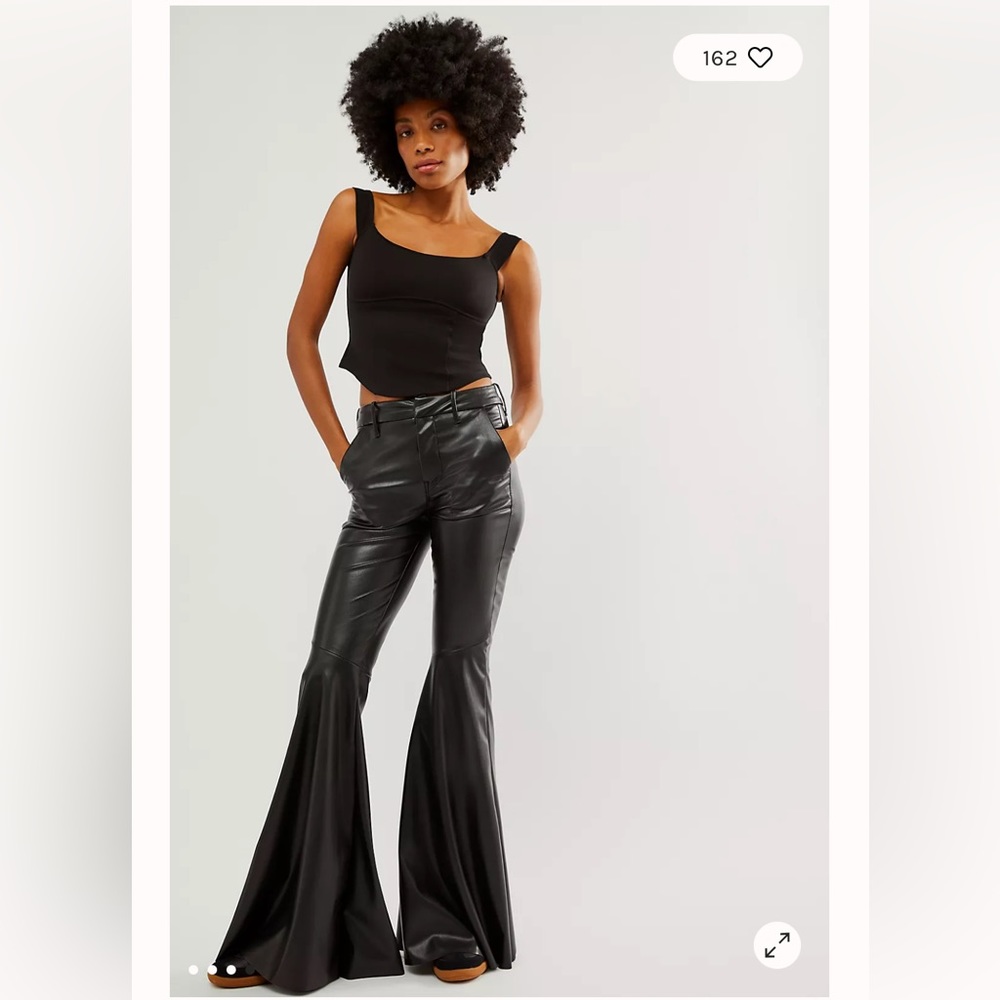 NWT MOTHER The Super Cha Cha Prep Hell Faux Leather Flare Pants